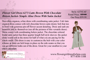 Flower Girl Dress 6273 Latte Brown With Chocolate Brown Jacket