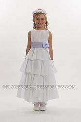 Flower Girl Dress Style 5123- Choice of White or Ivory Crepe Dress 