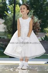 Flower Girl Dress Style 6036-Simple Satin And Organza Dress