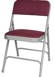 Burgundy Fabric Metal Folding Chair - Larry Hoffman Chair