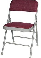 Burgundy Fabric Metal Folding Chairs - larry hoffman