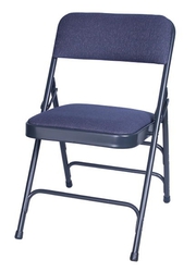 Blue Fabric Metal Folding Chair Offering by Larry Hoffman Chair