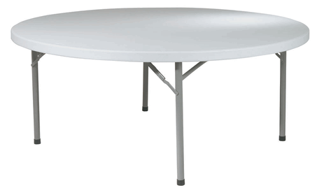 Round Plastic Folding Table by Larry Hoffman