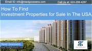 How To Find Investment Properties for Sale In The USA