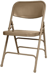 BEIGE METAL FOLDING CHAIR BY Discount Folding Chairs Tables Larry