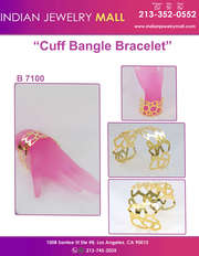 Gold Plated Cuff Bangle Bracelet - Indian Jewelry Mall