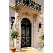 Double Wrought Iron Entry Doors With Vintage Style