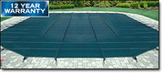 12-yr Warranty Safety Cover 16ft x 32ft Blue Mesh with Left Step